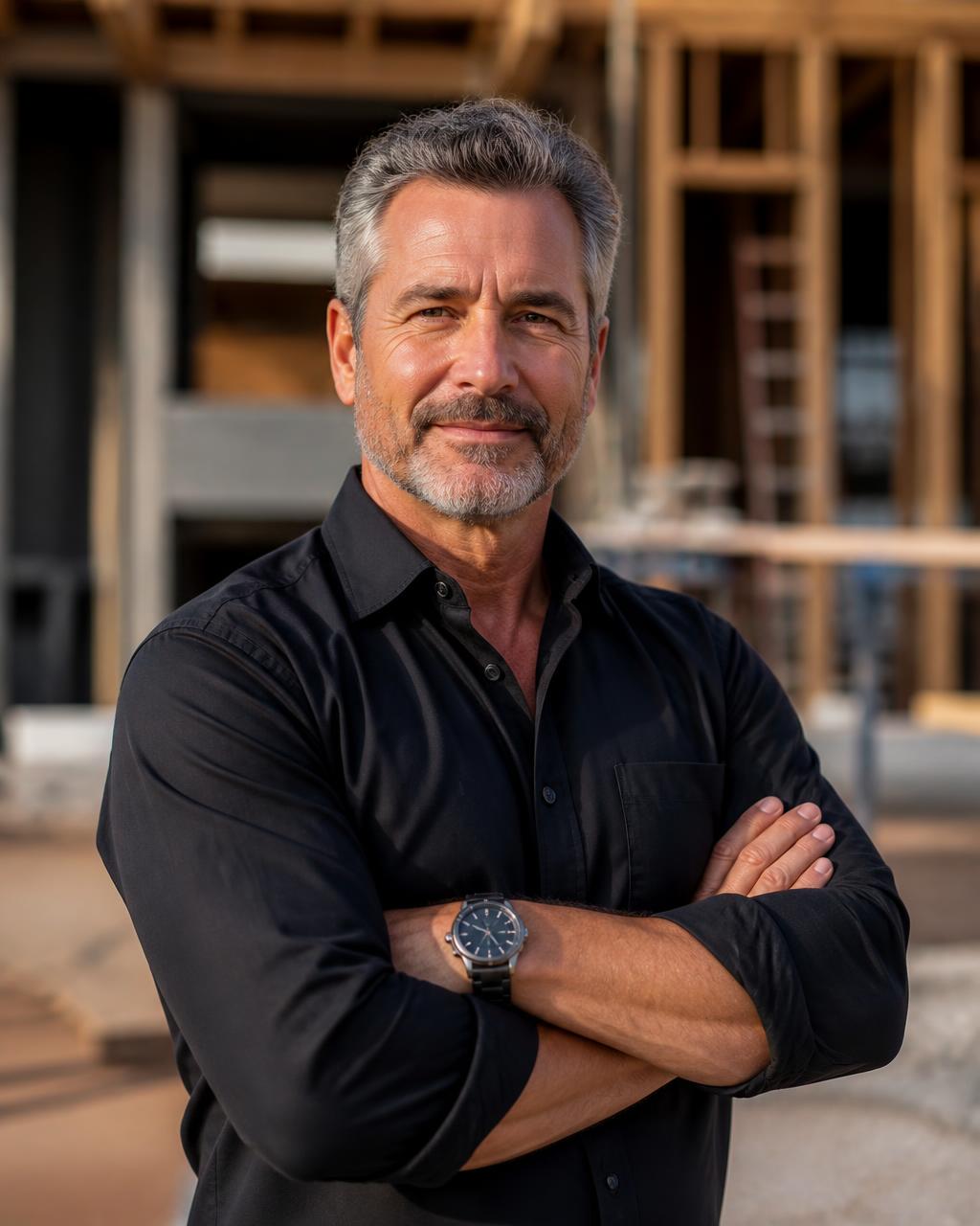 Owner of Cornerstone Construction on a job site in Dale, Texas